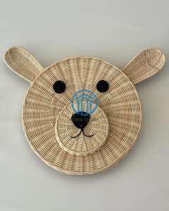 Rattan Bear <b>Wall</b> Decor Handmade Animal Head <b>Nursery</b> <b>Wall</b> Hanging Style Boho Kid <b>Nursery</b> Decor Kid Room - Product Image 1