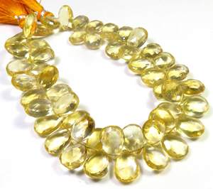 ลูกปัดอัญมณีสีเหลืองซิทรินสีเหลืองขนาด8-14มม. ลูกปัดสีเหลืองตัดสีเหลืองซิทรินสีเหลืองขนาดใหญ่10-14มม. สีเหลือง - Product Image 1