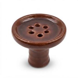 Farida - Cuencos de shisha de lujo de laca curvada con orificios poco profundos para hookah, opción de logotipo personalizado, arcilla egipcia - Product Image 3