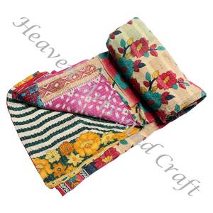 Couverture Kantha Gudari, couverture Kantha Gudari, vente en gros, fournisseur d'or, GD2207, couverture Kantha faite à la main, coton imprimé indien - Product Image 5