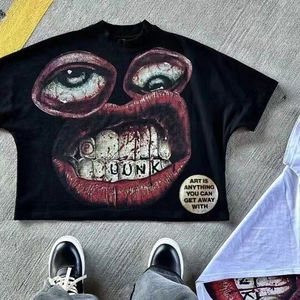 Peso pesado 100% algodón 300GSM logotipo personalizado Mock Neck camisetas para hombre Boxy recortada camiseta Streetwear Boxy Fit camisas personalizadas - Product Image 5