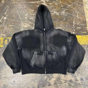 Sweat à capuche unisexe surdimensionné à épaules tombantes, 450 grammes, design vintage délavé à l'acide, pour homme en hiver - Product Image 3