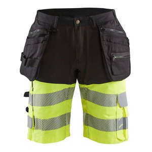Pantalones cortos reflectantes para trabajo de alta visibilidad, pantalones cortos para trabajadores con múltiples bolsillos, pantalones cortos de seguridad para carga de construcción para hombres - Product Image 5