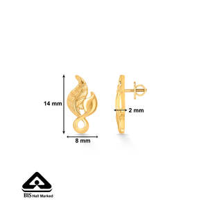Fern Fantasy 14K Gold Plated <b>Moissanite</b> Stud <b>Earrings</b> for Women Diamond-Like Sparkle Gift Ready - Product Image 5