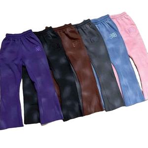 Kivotech Acid Washed 3D Puff Printing Distressed Survêtement Logo personnalisé Pantalon de survêtement Ensemble à capuche Tissu éponge polaire Hiver - Product Image 5