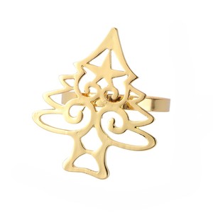 Wholesale <b>Christmas</b> <b>Tree</b> Metal Gold Napkin Ring For <b>Christmas</b> <b>Table</b> Decor in Custom Design - Product Image 1