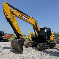 Excavatrice d'occasion Sany SY235C de 23 tonnes en bon état, d'origine chinoise, avec godet hydraulique à chenilles et peu d'heures de fonctionnement