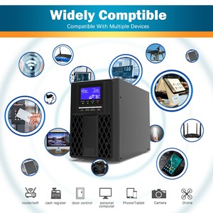 공장 OEM 이중 변환 온라인 <span class=keywords><strong>UPS</strong></span> 1kva 900w 순수 정현파 2개 배터리 220 230vac PF 0.9 - Product Image 5
