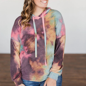 New Fashionable High Quality Tie-Dye Hoodie for Women 2025 Latest Design Women Tie-Dye Pullover Hoodies - Product Image 3