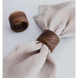 Unique <b>rustic</b> farmhouse handmade carved wooden napkin ring <b>set</b> for <b>dining</b> <b>table</b> hotel restaurant wedding party - Product Image 1