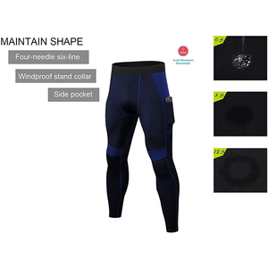 ออกแบบผ้ายืดโพลีเอสเตอร์ 100% ของคุณเองวิ่งการบีบอัดแฟชั่นระบายอากาศยิมโยคะผู้ชายเลกกิ้ง - Product Image 4