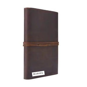 Refillable Leather Journal Writing <b>Notebook</b> - Lay Flat <b>Blank</b> Notepad 100 Sheets, Handmade Leather Bound Diary with Inner Pockets - Product Image 6