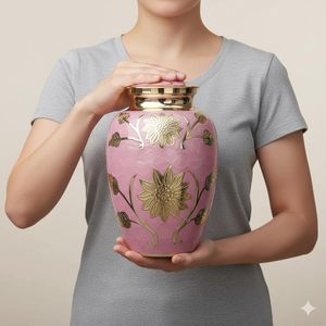 Luxury Handcrafted Metal Cremation Urns Custom Engraved <b>Memorial</b> Keepsakes for Human Pet Ashes Natural <b>Wall</b> Vase Luxury Gift - Product Image 1