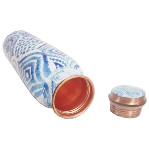 2025 Custom Prints High Quality Metal Travel-friendly Hammered Shine Design Pure Copper <b>Water</b> <b>Bottle</b> Lid for Drinkware Storage - Product Image 5