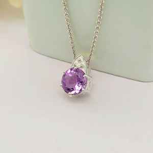 Collar con Colgante Celta de Amatista, Plata de Ley 925, Joyería Hecha a Mano, Piedra de Nacimiento de Febrero, Regalo al por Mayor - Product Image 2