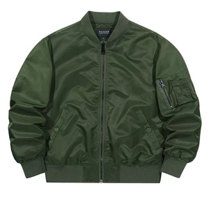 Chaqueta de bombardero Vintage para hombre a prueba de viento cremallera frontal logotipo poliéster/algodón primavera otoño Casual chaqueta todo en uno - Product Image 1