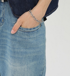 กางเกงยีนส์ทรงหลวมสำหรับผู้ชายกางเกงยีนส์ขาตรงขากว้างผ้าฝ้าย100% ออกแบบได้ตามต้องการ - Product Image 3