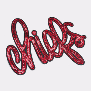 Wholesale Hot Selling Embroidered Patch Letters Red Self Adhesive Letters Patches Glitter - Product Image 2