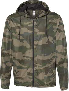 Veste coupe-vent à capuche en tissu toile, nouvelle conception, impression camouflage, vente en gros, respirante et écologique - Product Image 3