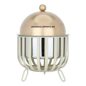 Utensilios de cocina de lujo hechos a mano, cazuela de forma redonda, calentador de alimentos, diseño de perla madre personalizado, vajilla de Metal clásica, olla caliente - Product Image 5