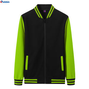 BOBBIN INDUSTRIES. Veste universitaire d'hiver pour homme BI-06, col montant en laine de mouton, broderie de haute qualité, 380g Polyester/Coton/Laine Plus - Product Image 5