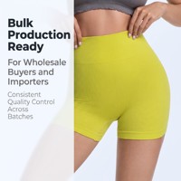 Shorts de yoga taille haute en polyamide pour femme, effet galbant et amincissant, contrôle du ventre