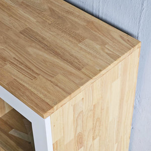 Contemporary 3-Tier Filing <b>Cabinet</b> with Glass Doors 120x40x126cm <b>Lockable</b> Rubber Wood for Office Workshop Bedroom-THS68036 - Product Image 4