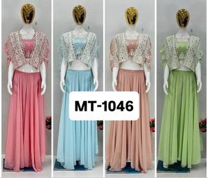 <b>LUNCHING</b> NEW TRADITIONAL PARTY WEAR KOTI BLOUSE SUIT <b>SET</b> EMBROIDERED SEQUENCE WORK REAL MIRROR HAND FAUX GEORGETTE QUICK DRY - Product Image 6