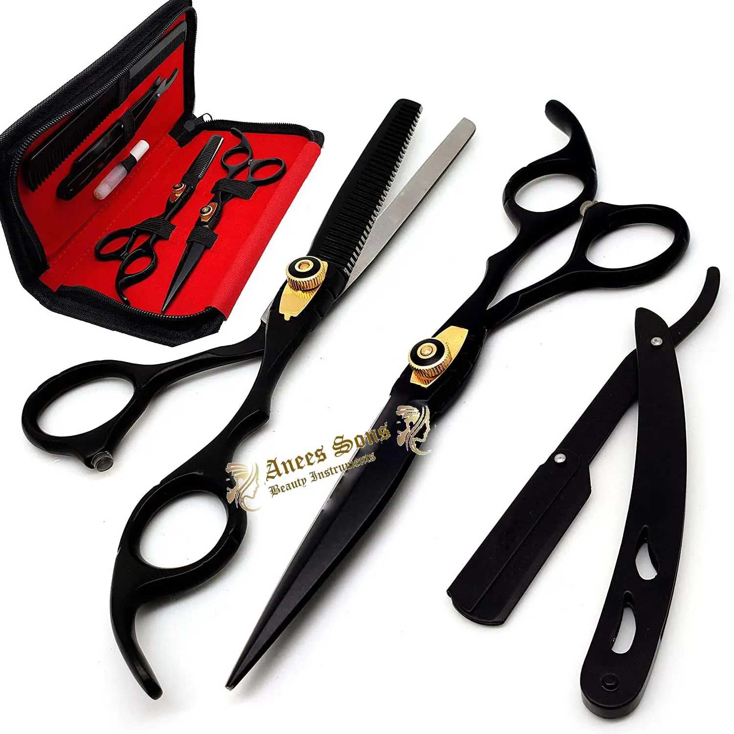 Stylish Hairdressing Scissors Set - Hair Cutting Scissor for Barber/Hairdresser/Hair Salon + Texture/Thinning Haircut Shear