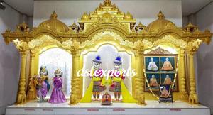 Look attrayant grand Swaminarayan Mandir pour la maison Temple en bois de qualité supérieure personnalisé grande taille doré poli Mandir australie - Product Image 6