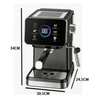 DON FELIZ 1050W Máquina de Espresso Profesional de 20 Bares de Grado Comercial, Cafetera para Cappuccino y Cold Brew con Pantalla Táctil Digital