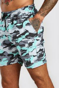 Dessin d'été personnalisé brodé patch logo haute qualité Vintage fabricant 100% coton Sweat hommes lavage à l'acide Shorts - Product Image 2