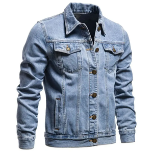 Veste en jean sur mesure OEM pour hommes en qualité supérieure Veste en jean denim chaude et élégante respirante avec logo et taille personnalisés - Product Image 2