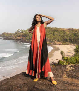 ชุดแม็กซี่เดรสยาวแขนกุดแบบขาบานสำหรับผู้หญิง,ชุดกระโปรงลำลองหลากสีพิมพ์ลายมัดย้อมสำหรับฤดูร้อน - Product Image 3