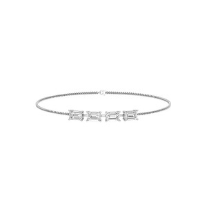 Bracelet en diamant de laboratoire certifié taille émeraude 1,10 carat pour cadeau de mariage ou d'anniversaire, en or massif 14K, sertissage à griffes F-VS2 - Product Image 1