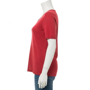 T-shirts pour femmes en tricot léger, col rond, tissu extensible doux, respirant, vêtements décontractés, confortables pour un usage quotidien, hauts tendance, vente en gros - Product Image 5