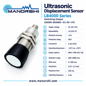 Sensore di Spostamento a Ultrasuoni MANORSHI LB4000 con Uscita Commutabile NPN/PNP - Product Image 3