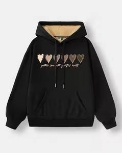 เสื้อสเวตเชิ้ตมีฮู้ดสำหรับเด็กผู้หญิง ผ้าโพลีเอสเตอร์ สวมใส่สบาย ทรงปกติ ลายพิมพ์ มีกระเป๋า ดีไซน์เรียบง่าย - Product Image 3