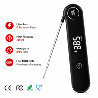 Thermomètre numérique étanche IP66 pour viande, lecture instantanée en 0,6s, écran tactile LCD, sonde alimentaire pliable pour barbecue, grillades, cuisine
