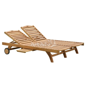 Tumbona doble de madera de teca para Hotel Resort, tumbona clásica para nadar, espaciosa para exteriores para parejas, jardín perfecto, Patio, cama de día, uso - Product Image 6