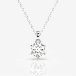 จี้ทอง 14K ประดับเพชรโมอิสซาไนต์ทรงกลมแบบหกขา สร้อยคอสุดหรู - Product Image 4