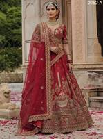 Lehenga Choli de mariée moderne en soie Gadhwal, coupe trapèze, longueur ras du sol, grande taille, avec Chappat, broderie Zari, travail de diamants, sequins, motif paon et perles
