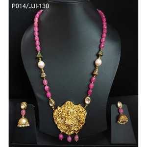 Ensemble de pendentifs temple en or fin avec boucles d'oreilles accessoires de bijoux en cuivre avec perle plaqué or pour dames cadeau parfait - Product Image 3