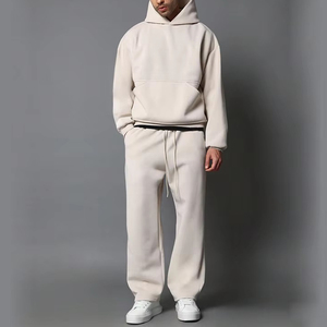 Ropa de gimnasio Fitness poliéster algodón transpirable deporte chándal sudaderas ropa de calle de gran tamaño pulóver Sudadera con capucha Jogger conjuntos de hombres - Product Image 1