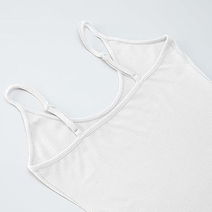 Cropped Women's Solid Tank Top Fitness Streetwear Algodón Sin mangas Casual Custom Logo Tank Top Mujeres - Product Image 5