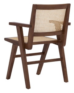 Arm Dining Chair High Quality Made of Solid Teak Wood <b>Frame</b> with Rattan Wicker Seat and Backrest for Indoor and Outdoor Use - Product Image 4