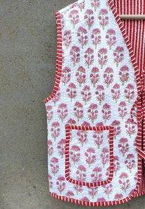 เสื้อแจ็คเก็ตบุสองชั้นสไตล์โบฮีเมียนใส่ได้ทั้งชายและหญิงเสื้อหนาวผ้าฝ้ายแขนสั้นพิมพ์ลายสไตล์อินเดีย - Product Image 3