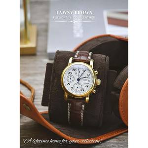 กล่องใส่/เก็บนาฬิกาเดี่ยวแบบม้วนสำหรับเดินทาง ผลิตโดย OEM ขายส่ง ทำด้วยมือจากหนังวัวแท้คุณภาพสูง ทนทาน ช่องใส่/เก็บนาฬิกาเดี่ยว - Product Image 4