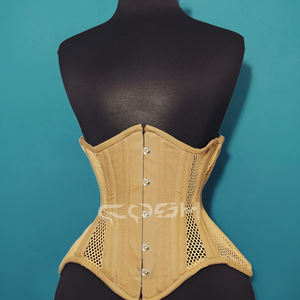 Corset amincissant respirant en coton beige à mailles, fournisseur du Pakistan - Product Image 3