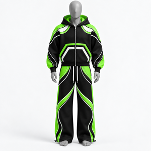 Survêtement de jogging streetwear 100% coton, style hip-hop, coupe évasée, grammage lourd, tendance, prix abordable - Product Image 6